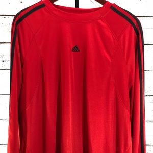 🥊 Adidas Red/Black Long Sleeve Athletic Shirt